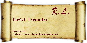 Rafai Levente névjegykártya
